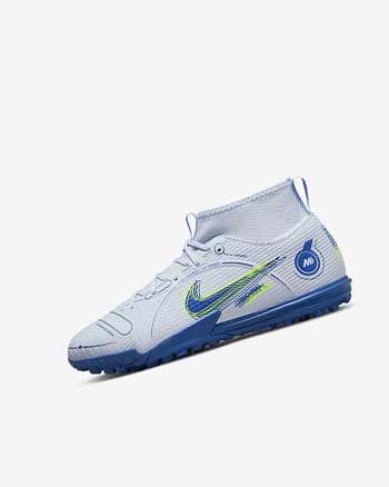 Nike Jr. Mercurial Superfly 8 Academy TF Grises Azules Claro Azules Oscuro | MX 1190
